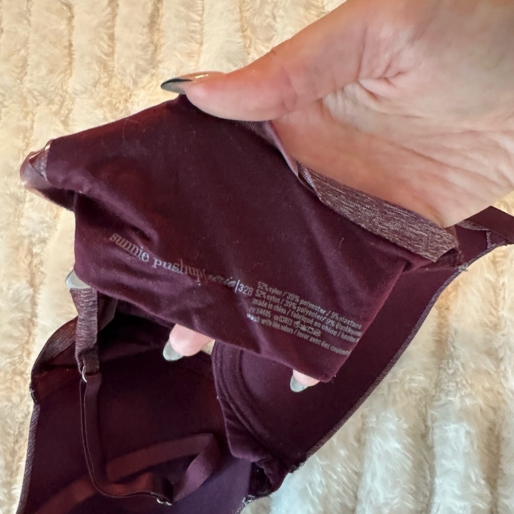 Aerie Dark Burgundy Sunnie Pushup Bra Size 32B - Picture 3 of 3